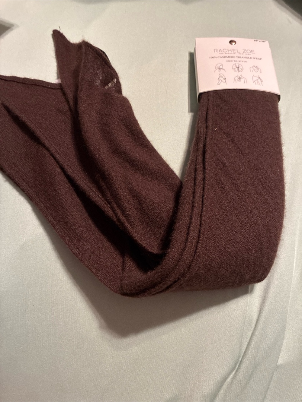 Rachel Zoe 100% cashmere triangle wrap 68” x 26”